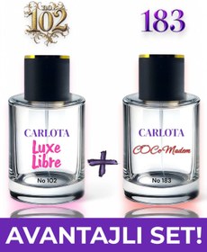 Resim MATEO Carlota Kadın Parfüm Seti 102 Luxe Libre & 183 Coc Madem 50ml x2 Kalıcı EDP İkili Hediyelik 