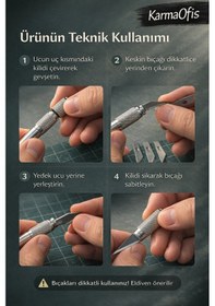 Resim Profesyonel Kretuar Set 5 Yedek Uçlu Hassas Hobi Bıçağı Maket, El Sanatları & Detay Kesim 