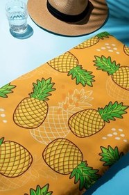 Resim Dijital Baskı Plaj Deniz Havlusu Ananas Desenli Peştamal HVL0165 