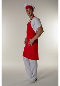 Resim Kırmızı Aşçı Ve Mutfak Askılı Önlük-Kırmızı 