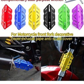Resim Turcoshop11 Evrensel Motosiklet Ön Amortisör Kapağı Egzoz Koruma Purpu 