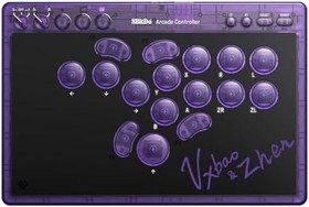 Resim 8Bitdo All Button Arcade Stick Transparent Purple Signature Edition Bluetooth Kablosuz Nintendo Switch için, PC, macOS, Steam & Raspberry Pi Uyumlu 