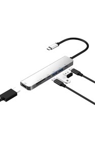 Resim Kelepir Fırsatlar Kaliteli Metal Sağlam Dönüştürücü Type C Usb Usb-3 Sd Tf Kart Reader Çevirici 7 In 1 