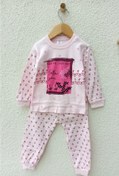 Resim Kız Bebek Pembe Yazılı Pijama Takımı 