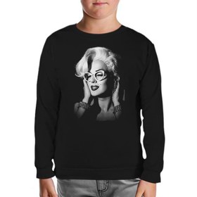 Resim Marilyn Monroe Siyah Çocuk Sweatshirt 