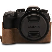 Resim OttoAngelino MegaGear Hakiki Deri Tek Dip Kılıf Panasonic Lumix DC-FZ1000 II ile Uyumlu 