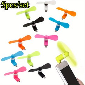 Resim 5 Adet Şarj Edilebilir Mini Fanlar - Telefon için Taşınabilir Klipsli Soğutucu Fanlar, Type-C & USB ile Çalışan, 5 Renk Seçeneği (Beyaz/Siyah/Mavi/Pembe/Yeşil), Dış Mekan Sporları, Yürüyüş ve Seyahat için Sessiz Çalışma - İdeal Hediye, Taşınabilir Şarj Edilebilir Fanlar 