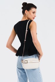 Resim Nautıca Minimalist Kadın Bel Çantası - Günlük & Şık Crossbody - Ekru / STD 