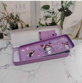 Resim Kawaii Sanrio Kuromi Cinnamoroll Pom Pom Purin My Melody Metal Kalemlik Kalem Kutusu Mor 