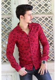 Resim Erkek Günlük Desenli Slim Fit Gömlek Renkli 