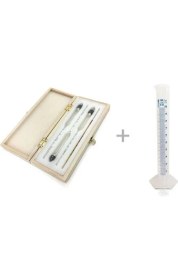 Resim Ahşap Kutulu Alkolmetre ve Mezür Seti 0-40-70-100 