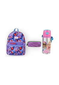 Resim Anaokul Çantası + Çift Gözlü Kalemlik - Barbie Aluminyum Pipetli Matara Suluk 500ml 3 Çok Renkli 