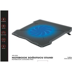 Resim Asonic As A34 140Mm Fanlı Notebook Soğutucu Stand 
