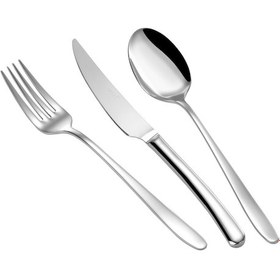 Resim Arsel Miray Sade 30 Parça 6 Kişilik Çatal Kaşık Bıçak Takımı 304 Kalite 3mm Gümüş 