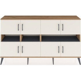 Resim Arges Konsol 8 Raflı 8 Kapaklı 176x30x99 Çam-aytaşı/antrasit Aytası/antrasıt - Atlas Çam 