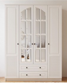 Resim Rabi Mobilya İzel Country 4 Kapaklı 2 Çekmeceli Gardırop 