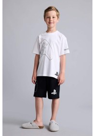 Resim Defacto Playstatıon Lisanslı Regular Fıt 2li Beyaz Pijama Takımı Erkek Çocuk H8202a826hswt34 Beyaz-wt34 