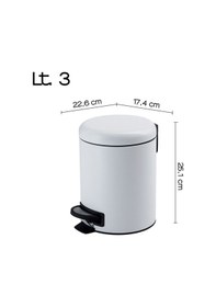 Resim Çöp Kovası, Pedallı, Soft, 3lt - Mat Beyaz Mat Beyaz 