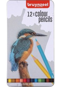 Resim Bruynzeel Colour Pencils Kingfisher Set Kuru Boya Kalemi Seti 12 Renk Metal Kutu Görsel Rengi 