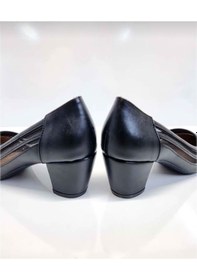 Resim Siyah Renk Fincan Kısa Kalın Topuk Fileli Abiye Ayakkabı 001 