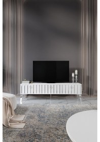 Resim 180 CM DUBAİ MDF MEBRAN KAPAK BEYAZ GÜMÜŞ 