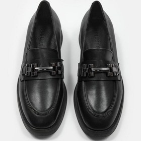 Resim Minu Siyah Hakiki Deri Kadın Loafer Siyah 