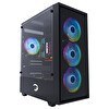 Resim Gamepower Manta 4 x 120mm A-Rgb Fan 500W 80+ Bronz Matx Gaming Kasa 