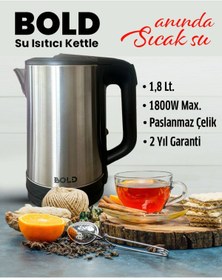 Resim teknotrust Gri 1,8 Litre Anında Sıcak Su Isıtıcı Kettle, Pratik ve Şık Tasarım 