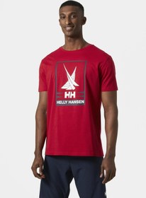 Resim Helly Hansen Shoreline 2.0 Erkek T-shirt-27995-kırmızı Kırmızı 