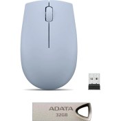 Resim Lenovo 300 Kablosuz Mouse + Adata UV210 USB 2.0 Flash Bellek 