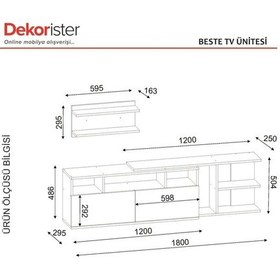 Resim Dekorister Beste Tv Ünitesi Beyaz-Ceviz 