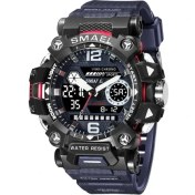 Resim Hanyang Mavi Smael Marka Açık Spor Erkek Saati Dijital-Analog Çift Ekran Kuvars Su Geçirmez Kol Saatleri Erkek Saat Gençlik Kronometre (Yurt Dışından) 