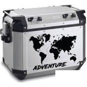 Resim Dünya Haritası Desenli Motosiklet Çanta Sticker Etiket Modeli 