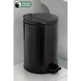Resim Özbience Siyah 12 Lt Çöp Kovası, Pedallı, Banyo, Mutfak, Ofis Kullanımı 