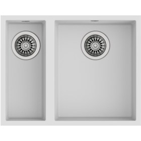 Resim Teka Square 560 TG Çift Hazneli Tezgahaltı Tegranite Eviye - Arctic White - 115260033 