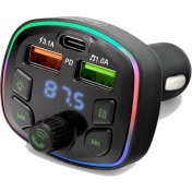Resim Araç Fm Transmitter Bluetooth 5.0 USB Sd Card Müzik Oto Aksesuar 