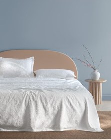 Resim Madame Coco Chantal King Size %100 Pamuk Yatak Örtüsü - Beyaz Beyaz 