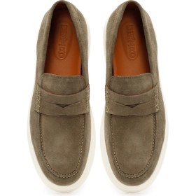 Resim Derimod Erkek Haki Süet Deri Casual Loafer 26SFD633410 