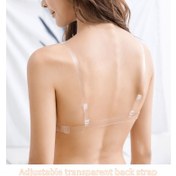 Resim 1 set şeffaf ayarlanabilir omuz askıları ve sırt kayışları, ayarlanabilir metal tokalı, kadın iç çamaşırı ve iç giyim aksesuarları. Şeffaf mat omuz askıları, görünmez sırt kayışları, sütyen sırt askısı, mat şeffaf görünmez ba 