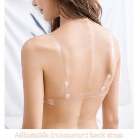 Resim 1 set şeffaf ayarlanabilir omuz askıları ve sırt kayışları, ayarlanabilir metal tokalı, kadın iç çamaşırı ve iç giyim aksesuarları. Şeffaf mat omuz askıları, görünmez sırt kayışları, sütyen sırt askısı, mat şeffaf görünmez ba 