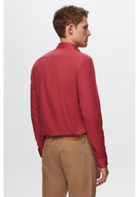 Resim D's Damat Erkek Gömlek Slim Fit Bordo Renk 6EF02ORT00288 Bordo 