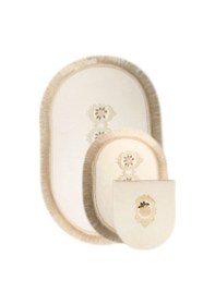 Resim Shems Krem 3'lü Çeyizlik Dantelli Ve Saçaklı Banyo Paspası Halısı Krem 