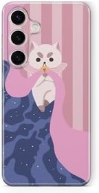 Resim Multitronic Samsung Galaxy S25 Uyumlu Puppycat Tasarım Baskılı Şeffaf Kılıf 
