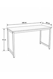 Resim Flinder Beyaz Oyuncu Masası 60x140, Çalışma Masası, Bilgisayar Masası, Gamer Masa, Metal Ayaklı 