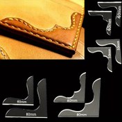 Resim 8 adet Akrilik Deri Zanaat Cüzdan Köşe Süsleme Kalıbı Seti - Şeffaf Dikiş Desenleri ve Kalıpları DIY El Sanatları için 