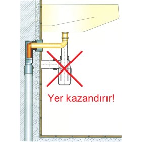 Resim Dallmer Yer Kazandıran Lavabo Sifonu 300 Ks, Beyaz - Alman Kalitesi Sıva Altı Ankastre Koku Önleyici Giderici Kolay Temizlenir Lavabo Sifonu Gideri 