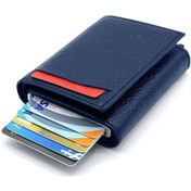 Resim Aquablue Rfid Korumalı Otomatik Mekanizmalı Para Bölmeli Erkek Cüzdan & Kartlık 