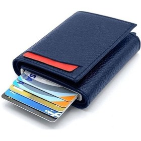 Resim Aquablue Rfid Korumalı Otomatik Mekanizmalı Para Bölmeli Erkek Cüzdan & Kartlık 
