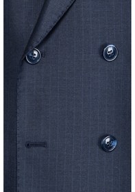 Resim İlayda Emir Luxury, İtalyan Kesim, Slim Fit, Kruvaze, Çizgili, Erkek Takım Elbise Lacivert 