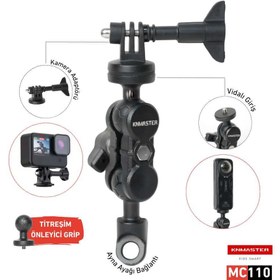 Resim Knmaster MC110 – 360° Ayarlanabilir Motosiklet Ayna Dibi Aksiyon Kamera Aparatı 